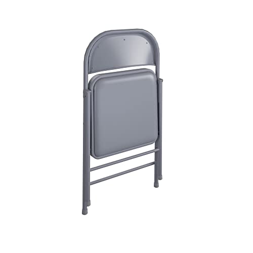 COSCO SmartFold Vinyl Folding Chair, 4-Pack, Grey