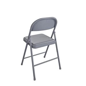 COSCO SmartFold Vinyl Folding Chair, 4-Pack, Grey