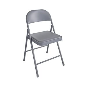 COSCO SmartFold Vinyl Folding Chair, 4-Pack, Grey