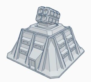 arrow artillery missile emplacement 6mm/8mm terrain compatible with epic, adeptus titanicus, or hex maps