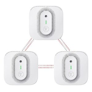 x-sense combination smoke and carbon monoxide detector with voice location, wireless interconnected smoke detector carbon monoxide detector combo, model xp02-wr, 3-pack