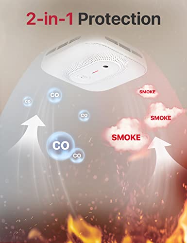 X-Sense Combination Smoke and Carbon Monoxide Detector with Voice Location, Wireless Interconnected Smoke Detector Carbon Monoxide Detector Combo, Model XP02-WR, 3-Pack