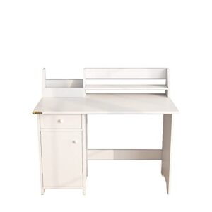 alisened computer desk with drawers and hutch,small home office desk，wood desk executive desks with storage shelf, writing desk with file drawer for bedroom small space