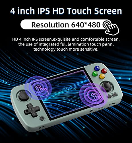 RG405M Retro Handheld Game Console , Aluminum Alloy CNC Android 12 System 4.0 Inch IPS Touch Screen with 128G TF Card 3172 Games Compatible with 5G WiFi and Bluetooth 5.0 (Gray)