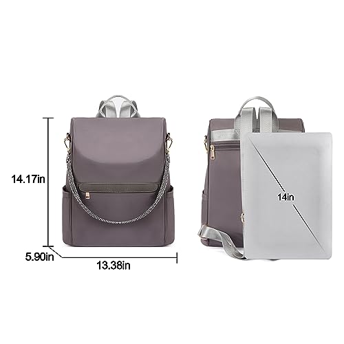 CLUCI Backpack for Women Travel Waterproof Nylon Anti Theft Lightweight Backpack Large Ladies Day Bags Dark Grey