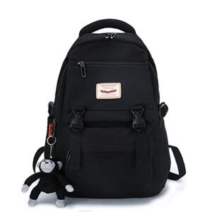 jarkjard cute aesthetic backpack for girls kawaii backpack for school college backpack large capacity bookbags for girls women students casual travel daypacks(black)