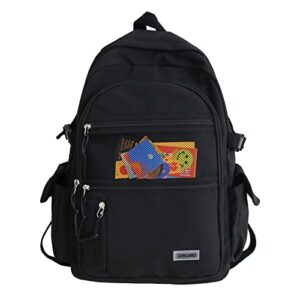 jarkjard kawaii backpack cute aesthetic backpack for school college student travel bookbag for girls large capacity casual daypack(black)
