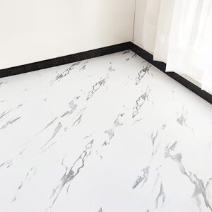 Marble Adhesive Vinyl Flooring Waterproof Peel and Stick Floor Tile Vinyl Flooring for Bathroom Self Adhesive Flooring for Kitchen Bedroom Marble Look 12x12 Inch (12 PCS)