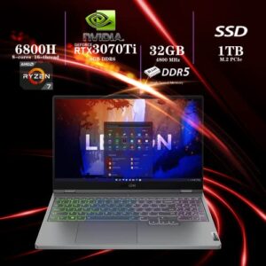 Lenovo 2022 Legion 5 Gen 7 15.6" FHD 165Hz Gaming Laptop, AMD Ryzen 7 6800H, 32GB DDR5 RAM, 1TB PCIe SSD, NVIDIA GeForce RTX 3070Ti, 4zone RGB Backlit Keyboard, Gray, Win 11 Pro, 32GB USB Card