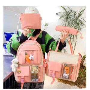 MOJIDUO Kawaii Backpack Pins Accessorie 4Pcs Set Cute Kawaii Rucksack for School Bag Cute Aesthetic Backpack