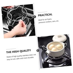 Anneome 2pcs Gas Stove Bracket Ring Accessories Gas Furnaces for Homes Stainless Steel Wok Pan Holder Stand Gas Oven Burner Grate Steamer Rack Kitchen Gadgets Stove Racks Round Pot Racks