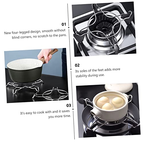 Anneome 2pcs Gas Stove Bracket Ring Accessories Gas Furnaces for Homes Stainless Steel Wok Pan Holder Stand Gas Oven Burner Grate Steamer Rack Kitchen Gadgets Stove Racks Round Pot Racks