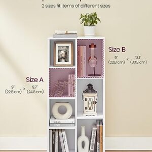 VASAGLE Bookcase, Bookshelf with 7 Compartments, Freestanding Shelves and Cube Organizer, for Display in Living Room, Bedroom, and Home Office, White