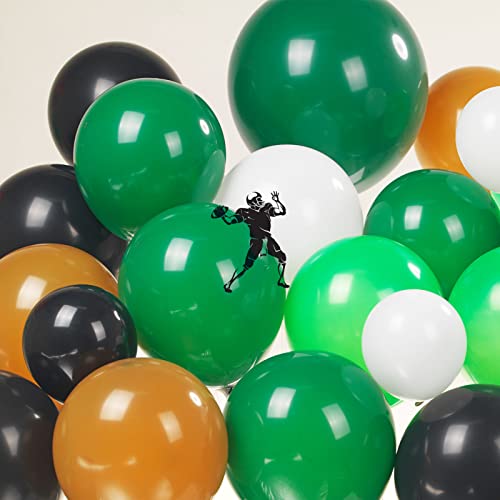 Football Balloon garland arch kit Dark green Brown black balloon large mylar starburst for sport theme eagle super bowl touch down birthday decorations