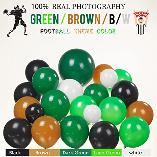 Football Balloon garland arch kit Dark green Brown black balloon large mylar starburst for sport theme eagle super bowl touch down birthday decorations