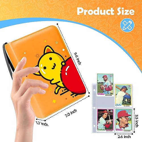 Card Binder For Pokemon Card 4 Sleeves with 400 Cards Holder,Trading Card Albums Book Case Folder with 3 Rings For Game,Sports