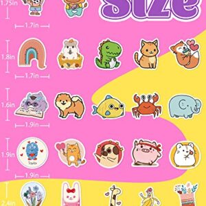 Gojmzo 600 PCS Stickers for Kids, Cute Water Bottle Stickers Vinyl Waterproof Stickers for Laptop Skateboard Phone Computer Hydroflask, Cute Kawaii Animal Sticker Pack for Kids Teens Girls