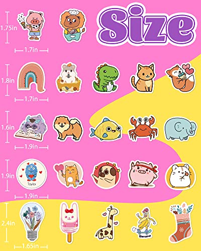 Gojmzo 600 PCS Stickers for Kids, Cute Water Bottle Stickers Vinyl Waterproof Stickers for Laptop Skateboard Phone Computer Hydroflask, Cute Kawaii Animal Sticker Pack for Kids Teens Girls