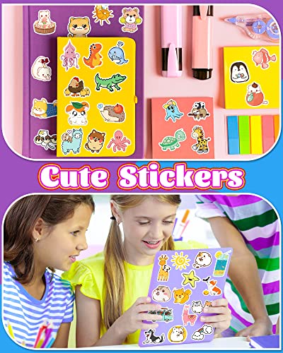 Gojmzo 600 PCS Stickers for Kids, Cute Water Bottle Stickers Vinyl Waterproof Stickers for Laptop Skateboard Phone Computer Hydroflask, Cute Kawaii Animal Sticker Pack for Kids Teens Girls