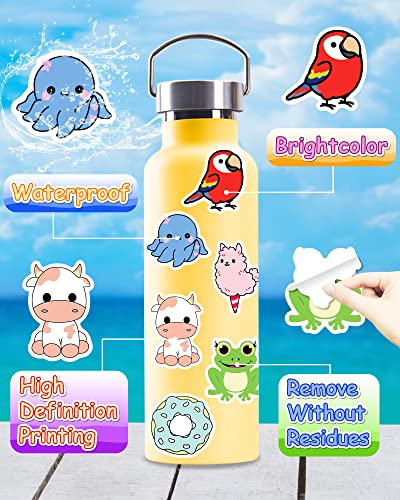 Gojmzo 600 PCS Stickers for Kids, Cute Water Bottle Stickers Vinyl Waterproof Stickers for Laptop Skateboard Phone Computer Hydroflask, Cute Kawaii Animal Sticker Pack for Kids Teens Girls