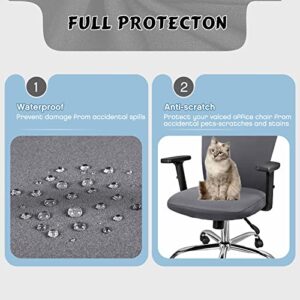 3 Pieces Headrest Chair Cover Office Chair Cover Rolling Desk Chair Cover Gaming Chair Covers Stretch Washable Computer Chair Slipcovers for Swivel Chair Armchair Computer Boss Chair (Dark Gray)