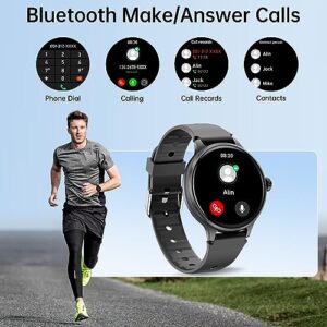 FITVII Smart Watch Answer/Make Call, Fitness Tracker with 24/7 Blood Pressure Heart Rate and Blood Oxygen Monitor, Sleep Tracker Calorie Step Counter Waterproof Smartwatch for Android iOS Women Men