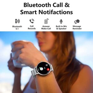FITVII Smart Watch Answer/Make Call, Fitness Tracker with 24/7 Blood Pressure Heart Rate and Blood Oxygen Monitor, Sleep Tracker Calorie Step Counter Waterproof Smartwatch for Android iOS Women Men
