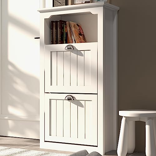 xiweot Shoe Cabinet for Entryway Slim : Hidden Shoe Storage Cabinet for Entryway White Shoe Cabinet Narrow Shoe Cabinet with Doors Wooden Storage Cabinet Slim Shoe Cabinet