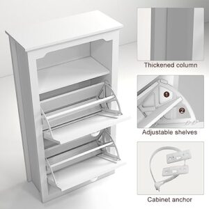 xiweot Shoe Cabinet for Entryway Slim : Hidden Shoe Storage Cabinet for Entryway White Shoe Cabinet Narrow Shoe Cabinet with Doors Wooden Storage Cabinet Slim Shoe Cabinet