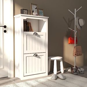 xiweot Shoe Cabinet for Entryway Slim : Hidden Shoe Storage Cabinet for Entryway White Shoe Cabinet Narrow Shoe Cabinet with Doors Wooden Storage Cabinet Slim Shoe Cabinet