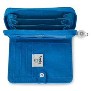 Kipling Women's Money Love, RFID Anti-Hacker Technology, Polyester Zip Closure Wallet, Eager Blue