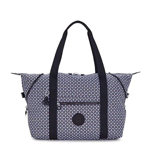 Kipling Women's Art Medium Tote Bag, Lightweight Large Weekender, Travel Handbag, Blackish Tile