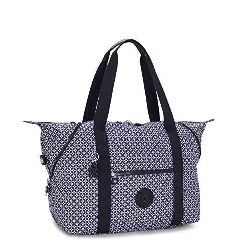 Kipling Women's Art Medium Tote Bag, Lightweight Large Weekender, Travel Handbag, Blackish Tile