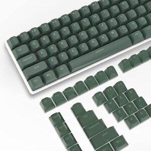 117 key custom pbt keycap set double shot oem profile for 61/68/87/98/100/104key compact tkl 60% or full size cherry mx gateron kailh outemu cross type switch us layout mechanical keyboard diy(green)