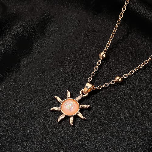 visyam Necklaces for Women, Sliver/Gold Adjustable Pendant Necklace, Fashion Pendant Jewelry For Girls and Birthday Gifts (gold sun)