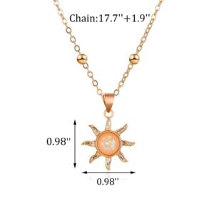 visyam Necklaces for Women, Sliver/Gold Adjustable Pendant Necklace, Fashion Pendant Jewelry For Girls and Birthday Gifts (gold sun)