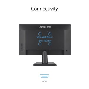ASUS 24” (23.8-inch viewable) 1080P Eye Care Monitor (VA24EHF) - IPS, Full HD, Frameless, 100Hz, 1ms, Adaptive-Sync, for Working and Gaming, Low Blue Light, HDMI, VESA Mountable, Tilt, BLACK