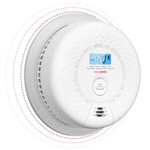 x-sense smoke and carbon monoxide detector combo, wireless interconnected combination smoke and carbon monoxide detector with lcd display & 10-year battery, rf interconnected model, 1-pack