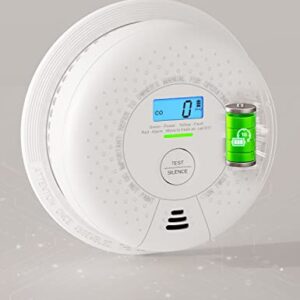 X-Sense Smoke and Carbon Monoxide Detector Combo, Wireless Interconnected Combination Smoke and Carbon Monoxide Detector with LCD Display & 10-Year Battery, RF Interconnected Model, 1-Pack