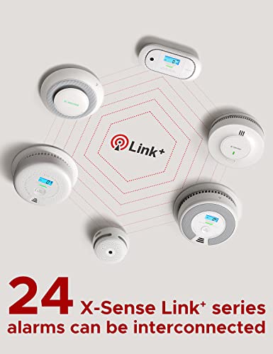 X-Sense Smoke and Carbon Monoxide Detector Combo, Wireless Interconnected Combination Smoke and Carbon Monoxide Detector with LCD Display & 10-Year Battery, RF Interconnected Model, 1-Pack