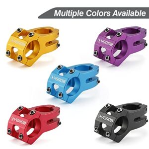 YGROW 31.8 Stem 45mm Bike Stems Mountain Bike Stem MTB Stem 31.8 for Most Bicycle, Road Bike, BMX, Fixie Gear, Cycling(Aluminum Alloy, Purple)