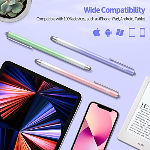 Stylus Pens for Touch Screens, Fiber Tips & High Sensitivity Universal Stylus Pen Compatible with iPad/iPhone/Android/Tablets and Other Capacitive Touch Screens Devices