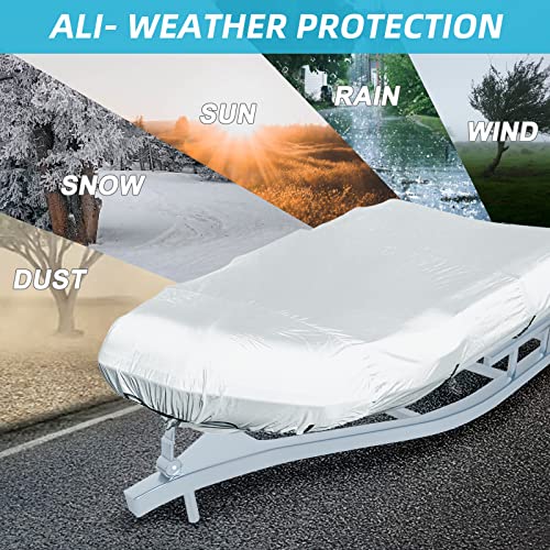 Seapisode 600D Marine Grade Fade and Tear Resistant Dinghy Cover, Heavy Duty Waterproof and Sunproof Inflatable Boat Cover, Silver (10.5'-11.5' Long)