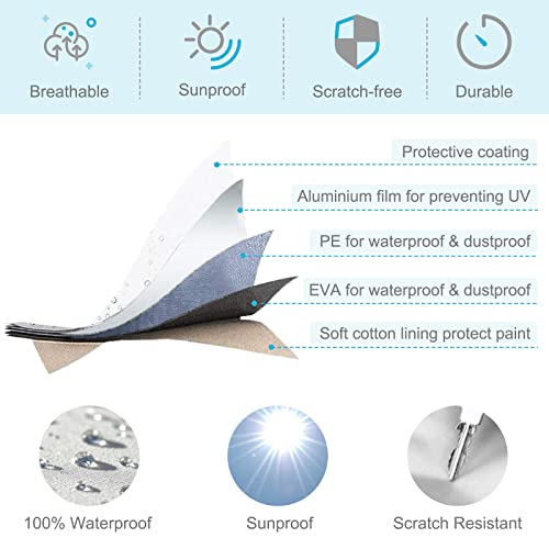 Seapisode 600D Marine Grade Fade and Tear Resistant Dinghy Cover, Heavy Duty Waterproof and Sunproof Inflatable Boat Cover, Silver (10.5'-11.5' Long)