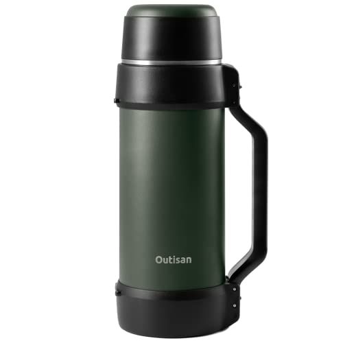 Outisan Thermos Insulated Water Bottle 64 oz Water Bottle Thermos for Hot & Cold Drink,18/8 Stainless Steel Water Bottles, BPA Free, Wide Mouth, Double Insulation Thermo Bottle for 48 Hours(Green)