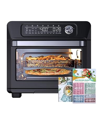 Air Fryer Toaster Oven, SWIPESMITH 24-in-1 Convection Air fryer, 26-QT XL Capacity, Digital Countertop Oven with 100 Recipes, Accessories, Touch Control, 1700W