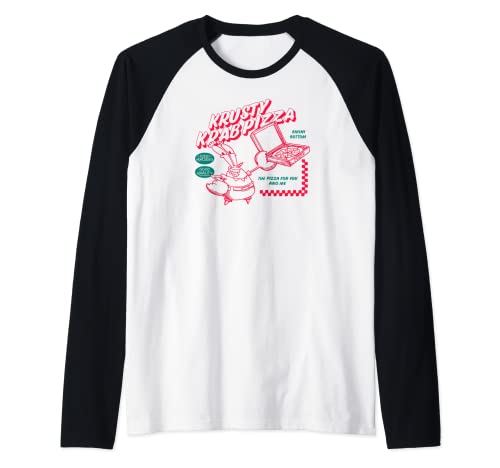 Amazon Essentials SpongeBob SquarePants Mr. Krabs Krusty Krab Pizza Raglan Baseball Tee