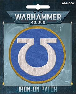 ata-boy warhammer 40,000 ultramarines icon 3" full color embroidery iron-on patch