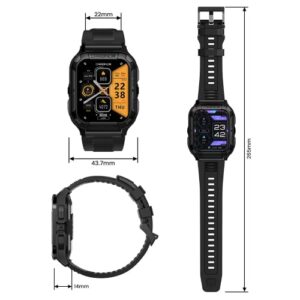 Carbinox Vesta Smart Watch Rugged Fitness Tracker IP69K Waterproof Compatible with Android and iOS Phone Heart Rate Sport Modes