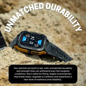 Carbinox Vesta Smart Watch Rugged Fitness Tracker IP69K Waterproof Compatible with Android and iOS Phone Heart Rate Sport Modes